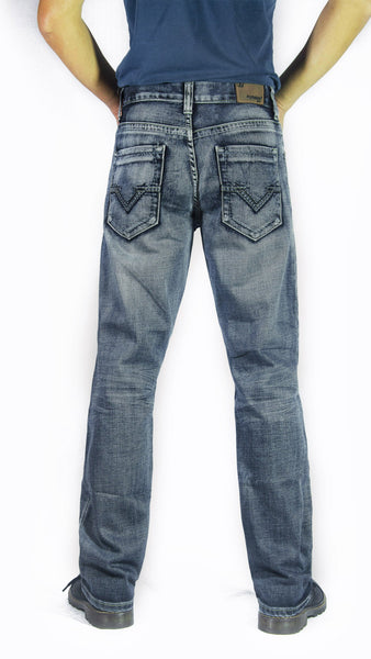 Flypaper Men’s Fashion Bootcut Blue Jeans Regular Fit Medium Vintage Blue
