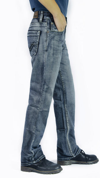Flypaper Men’s Fashion Bootcut Blue Jeans Regular Fit Medium Vintage Blue