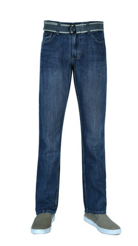 Flypaper Men's Belted Dark Wash Jeans Straight Leg Regular Fit - Flypaper Mens and Boys Jeans