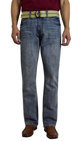 Flypaper Men's Belted Light Wash Jeans Straight Leg Regular Fit - Flypaper Mens and Boys Jeans