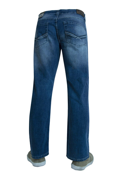 Flypaper Mens Straight Stretch Jeans Med Wash