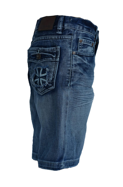 Flypaper Boy's Fashion Jeans Shorts Regular Fit Medium Wash