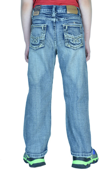 Flypaper Boy's Bootcut Fashion Jeans Regular Fit Medium Wash