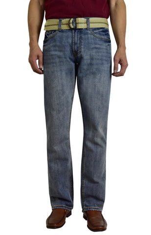 Flypaper Men's Belted Light Wash Jeans Straight Leg Regular Fit - Flypaper Mens and Boys Jeans