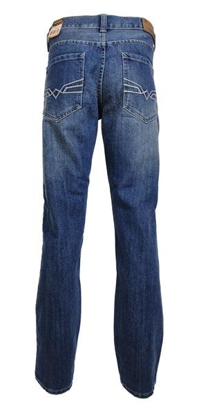 Men's Straight Jeans with Belt: Medium Wash