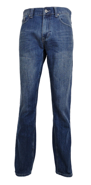 Men's Straight Jeans with Belt: Medium Wash